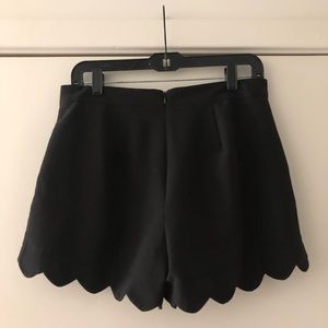 Black scalloped shorts